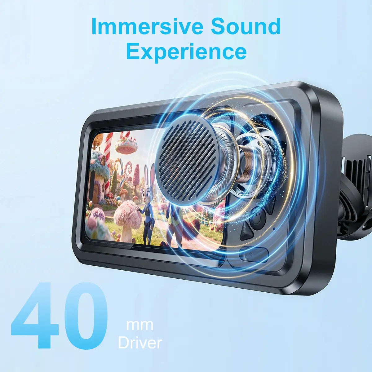 Waterproof Box Speaker, Bathroom Waterproof360 Rotating Touch Screen, Bluetooth Speaker,Watch Movies, Listen to Music, Phone Holderbluetooth Speaker Audio Shower TV Holder,Swimming Pool, Kitchen, Bathroom, Sink