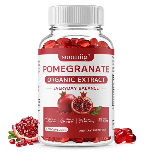 Unlock Your Wellness with Soomiig Pomegranate Fruit Health Supplement – 120 Vegan Capsules for Immune Support and Daily Balance
