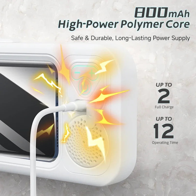 Shower Phone Holder with Bluetooth Speaker IPX4 Waterproof Anti-Fog Touch Screen Wall Mount Phone Holder for Shower Bathroom